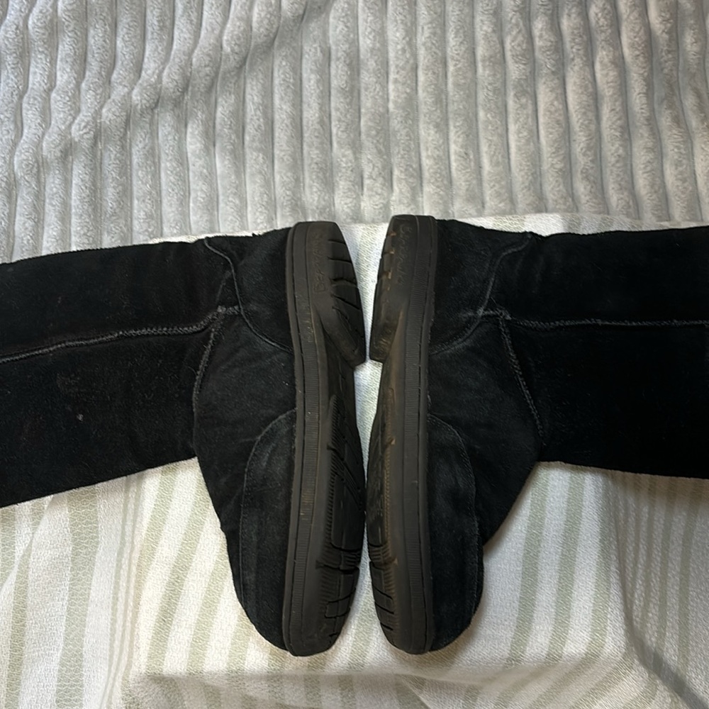BEAR PAW Black Classic Snow Winter Boots Women’s Size 10 Black Faux Fur Lining - Picture 16 of 16